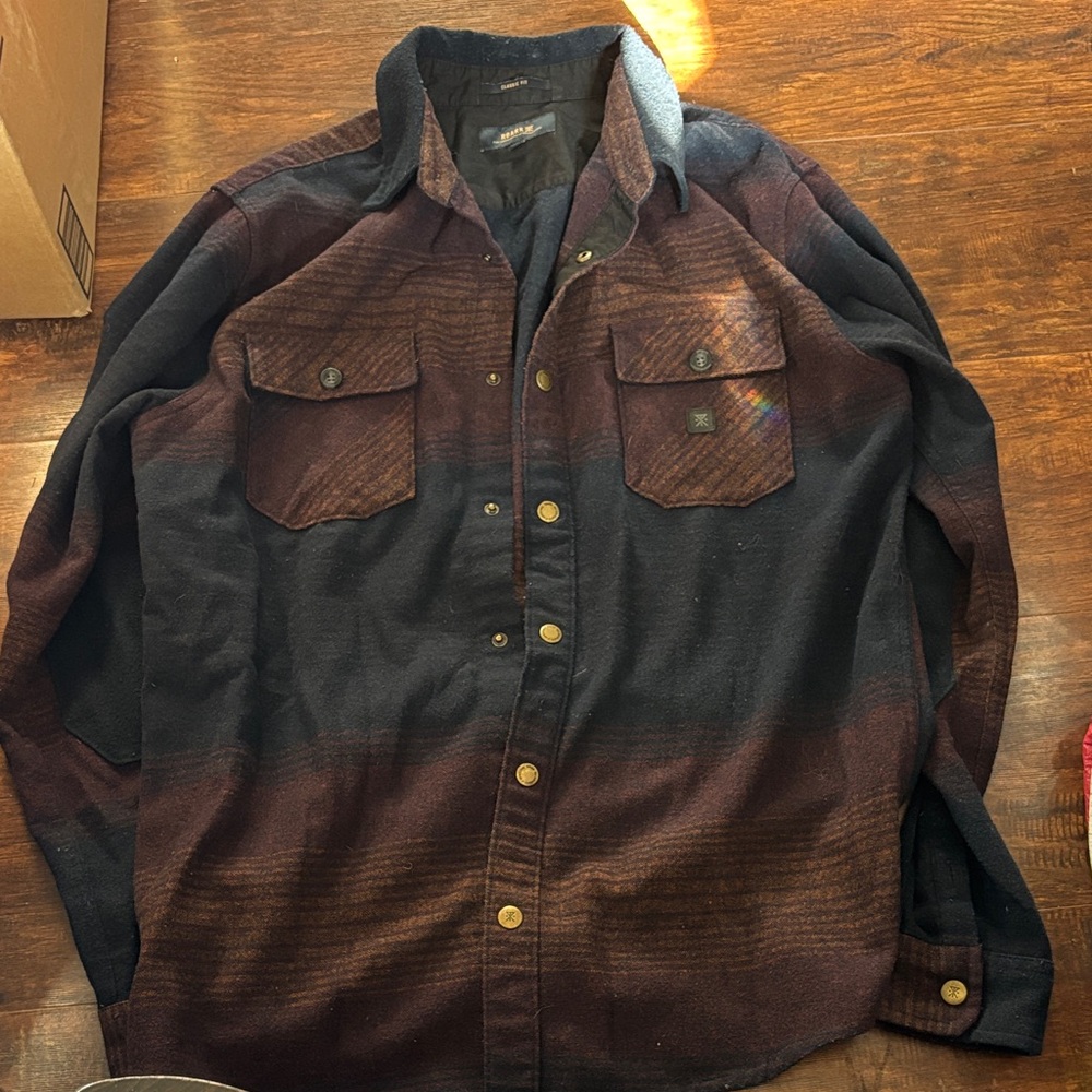 Roark navy and burgundy Shirt Jacket